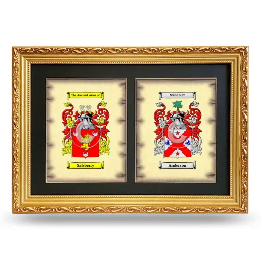 Double Coat of Arms Framed - Gold
