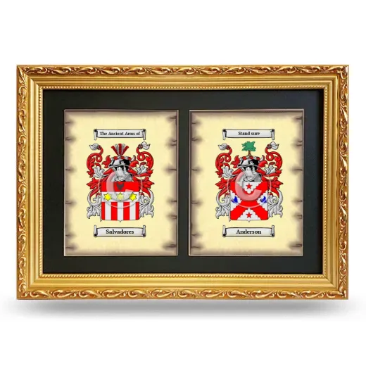 Double Coat of Arms Framed - Gold
