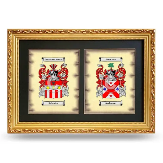 Double Coat of Arms Framed - Gold