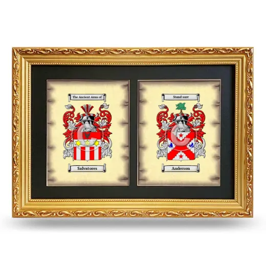Double Coat of Arms Framed - Gold