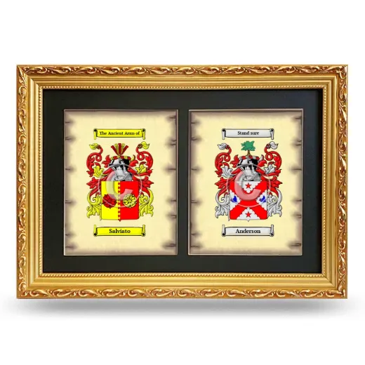 Double Coat of Arms Framed - Gold