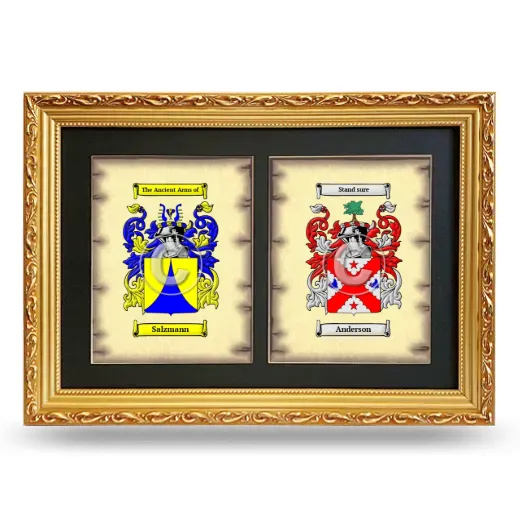 Double Coat of Arms Framed - Gold