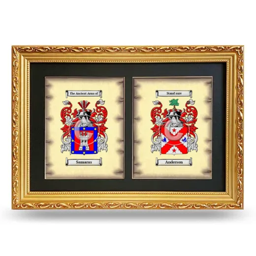 Double Coat of Arms Framed - Gold