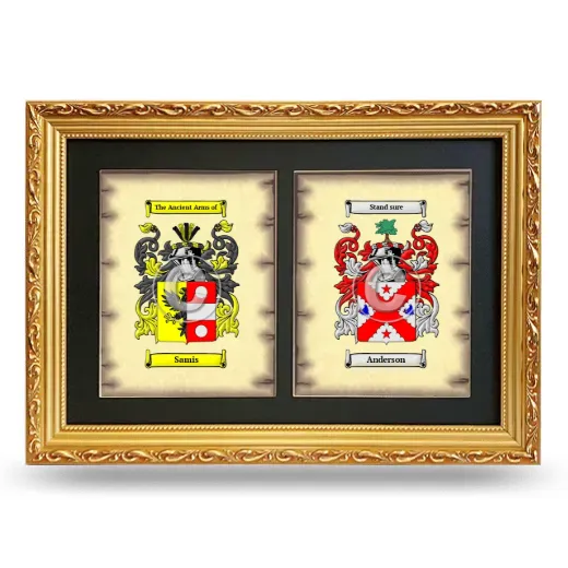 Double Coat of Arms Framed - Gold