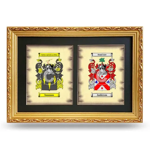 Double Coat of Arms Framed - Gold