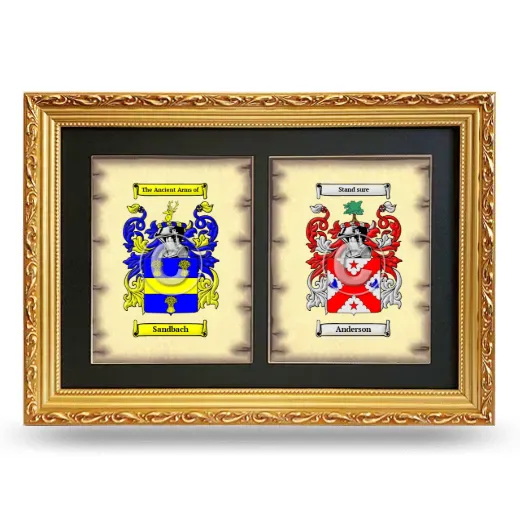 Double Coat of Arms Framed - Gold