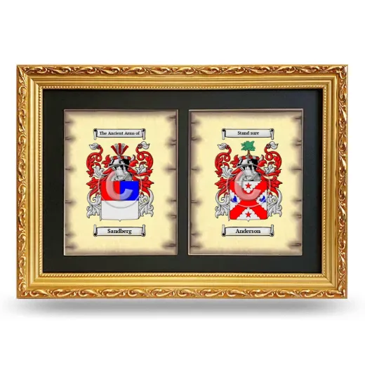 Double Coat of Arms Framed - Gold