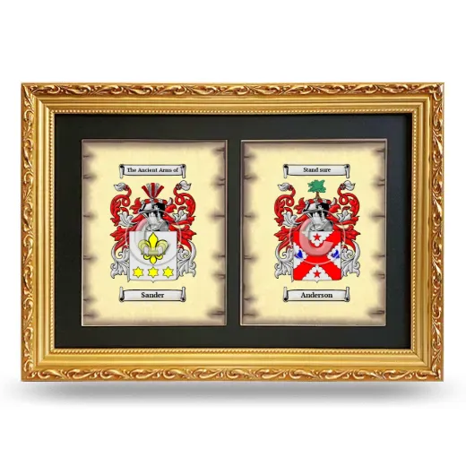 Double Coat of Arms Framed - Gold