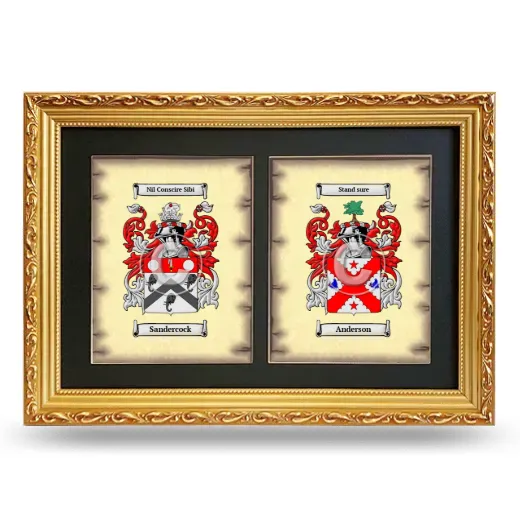 Double Coat of Arms Framed - Gold
