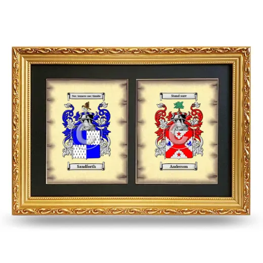 Double Coat of Arms Framed - Gold