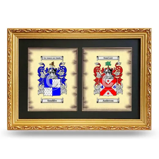 Double Coat of Arms Framed - Gold