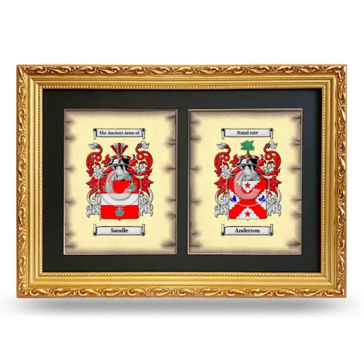 Double Coat of Arms Framed - Gold