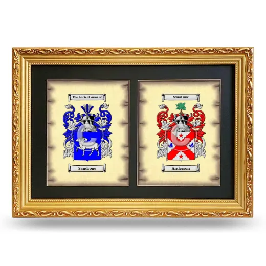 Double Coat of Arms Framed - Gold