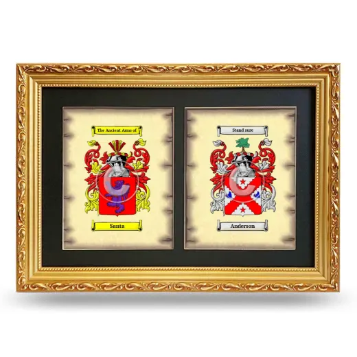 Double Coat of Arms Framed - Gold
