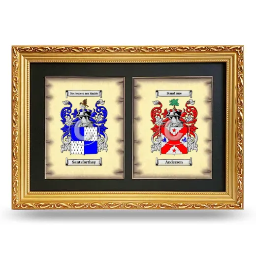 Double Coat of Arms Framed - Gold