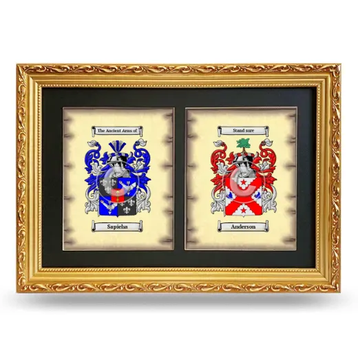 Double Coat of Arms Framed - Gold