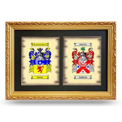 Double Coat of Arms Framed - Gold