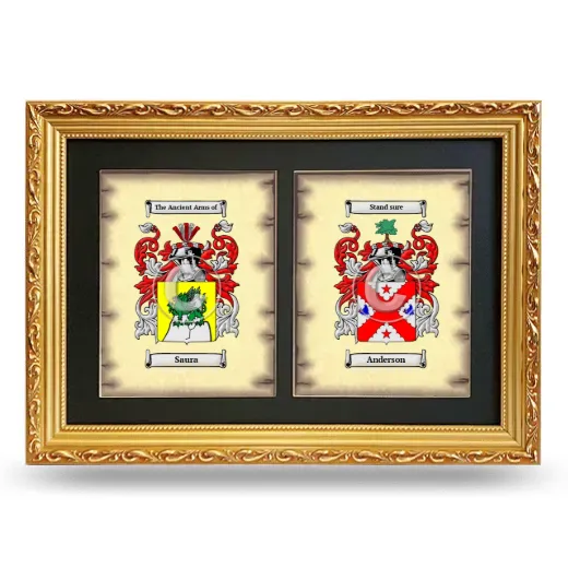 Double Coat of Arms Framed - Gold