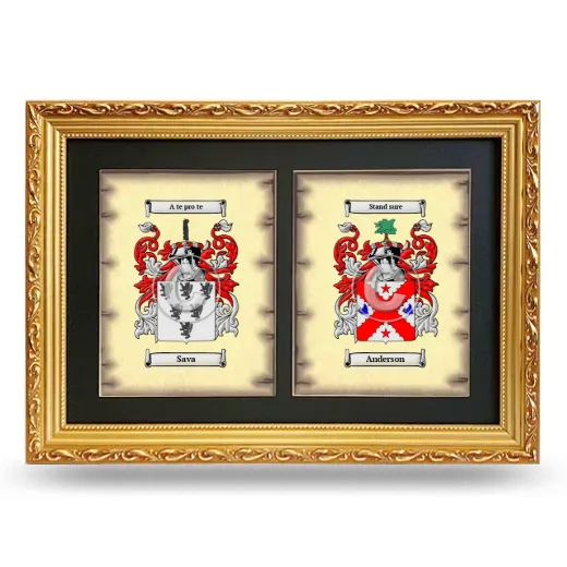 Double Coat of Arms Framed - Gold