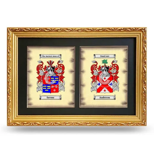 Double Coat of Arms Framed - Gold