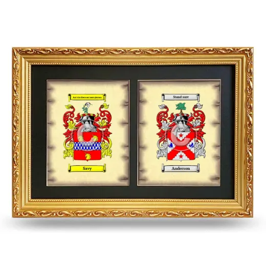 Double Coat of Arms Framed - Gold
