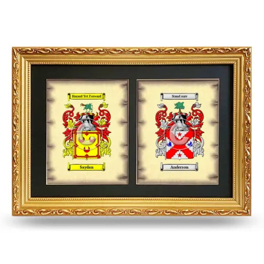 Double Coat of Arms Framed - Gold
