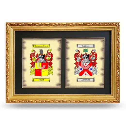 Double Coat of Arms Framed - Gold
