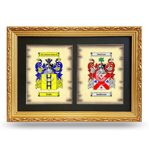 Double Coat of Arms Framed - Gold