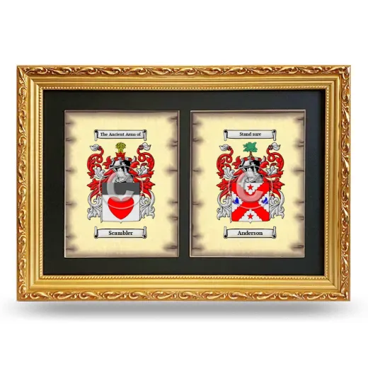 Double Coat of Arms Framed - Gold