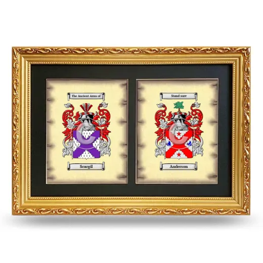 Double Coat of Arms Framed - Gold