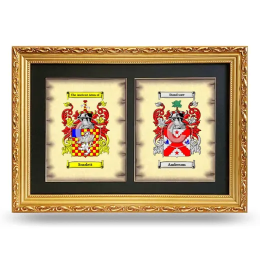 Double Coat of Arms Framed - Gold