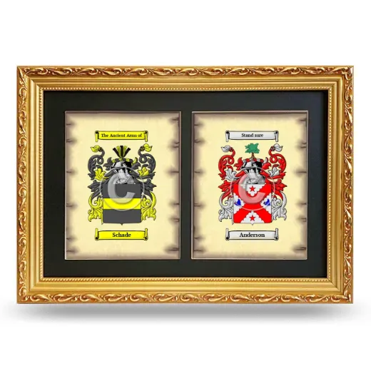Double Coat of Arms Framed - Gold