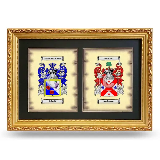 Double Coat of Arms Framed - Gold