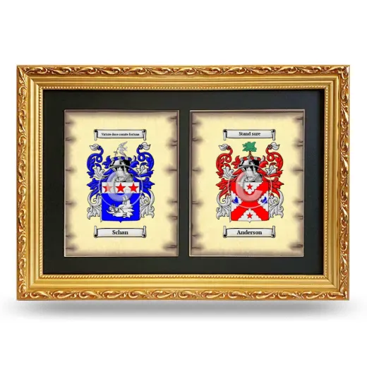 Double Coat of Arms Framed - Gold
