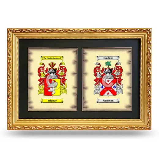 Double Coat of Arms Framed - Gold