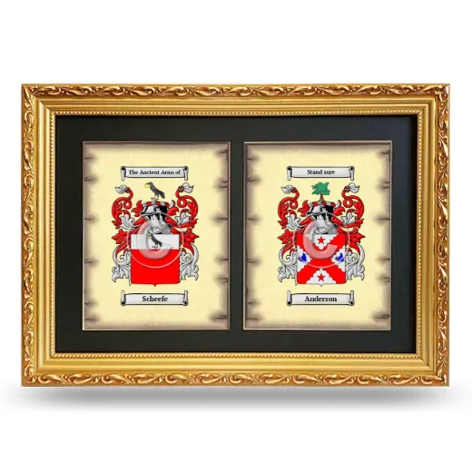 Double Coat of Arms Framed - Gold