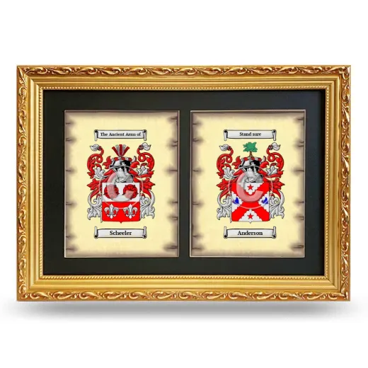 Double Coat of Arms Framed - Gold