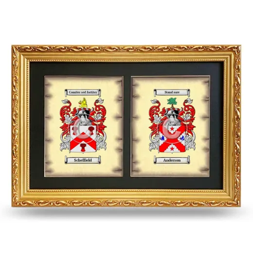 Double Coat of Arms Framed - Gold