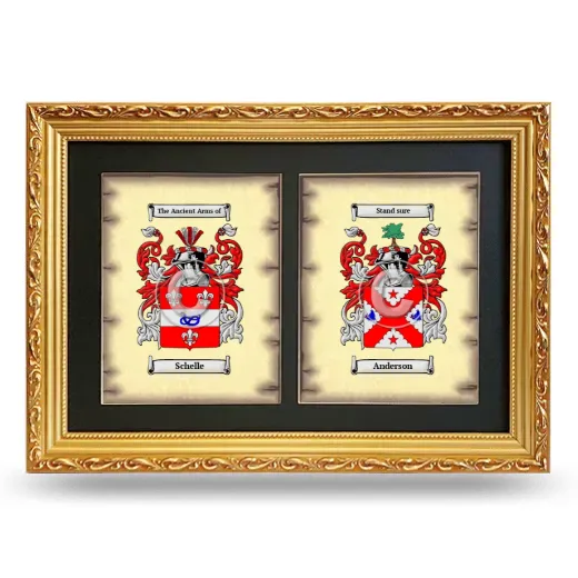 Double Coat of Arms Framed - Gold