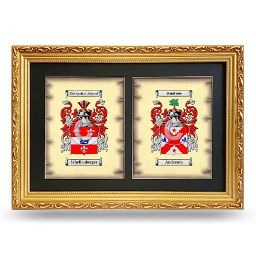 Double Coat of Arms Framed - Gold