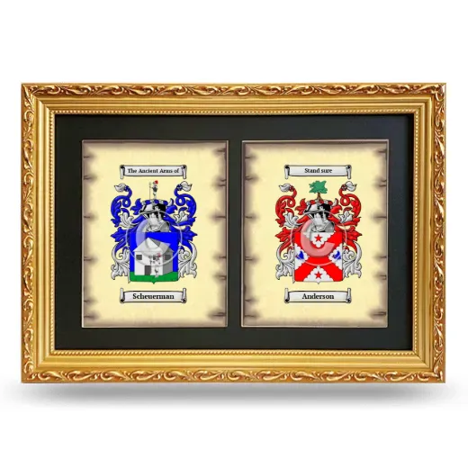 Double Coat of Arms Framed - Gold