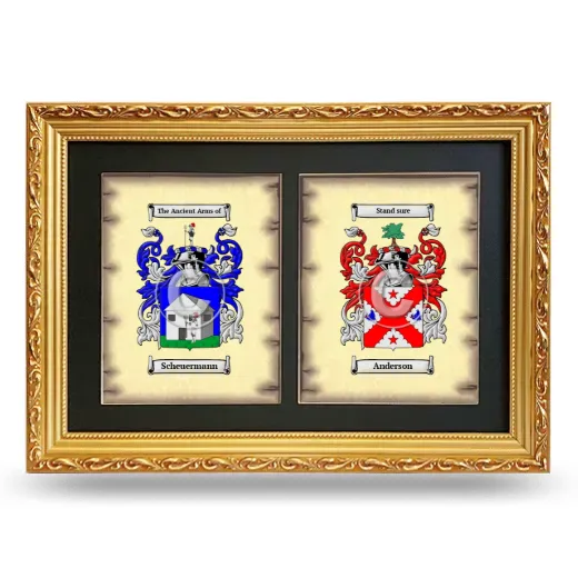 Double Coat of Arms Framed - Gold