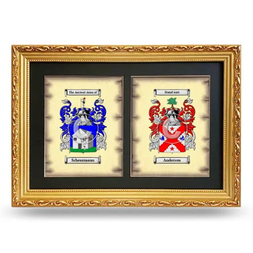 Double Coat of Arms Framed - Gold