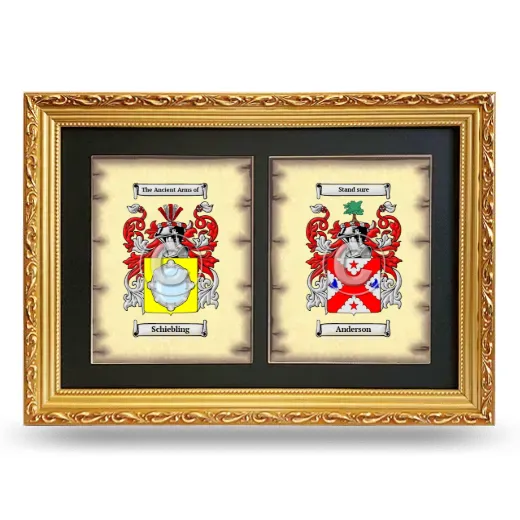 Double Coat of Arms Framed - Gold