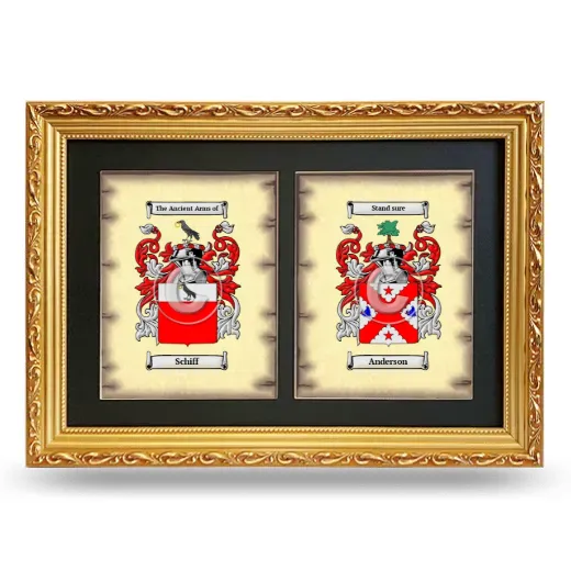 Double Coat of Arms Framed - Gold