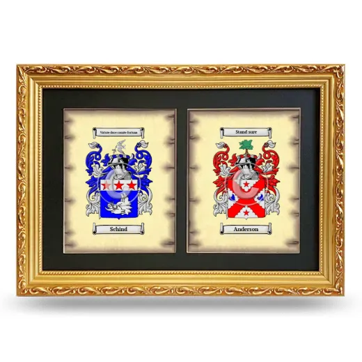 Double Coat of Arms Framed - Gold