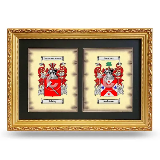 Double Coat of Arms Framed - Gold