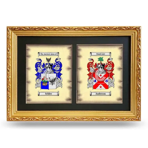 Double Coat of Arms Framed - Gold