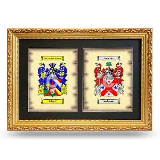 Double Coat of Arms Framed - Gold