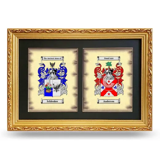 Double Coat of Arms Framed - Gold